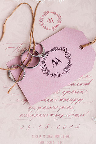 Свадьба Александра и Александры в итальянском стиле, обручальные кольца