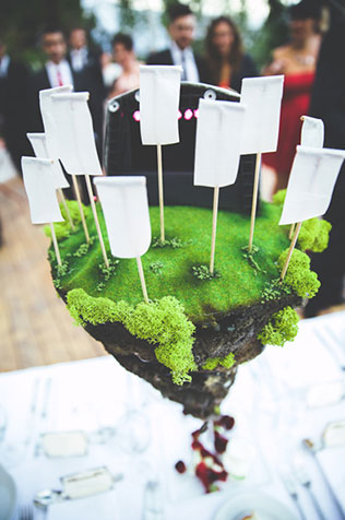 свадьба в оранжерее, декор столов