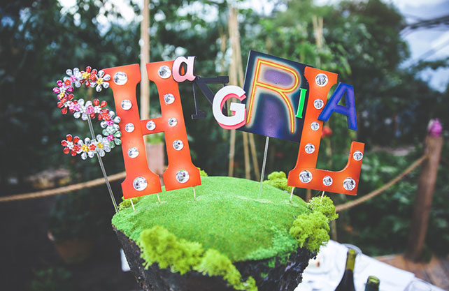 свадьба в оранжерее, декор столов