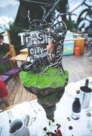 свадьба в оранжерее, декор столов