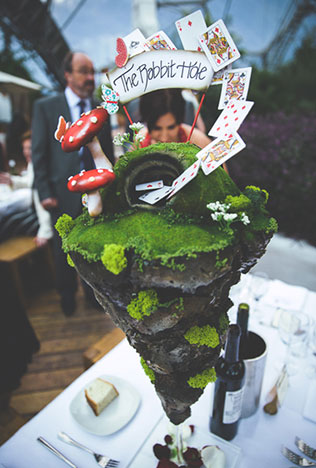 свадьба в оранжерее, декор столов