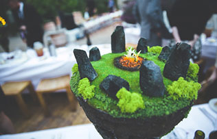 свадьба в оранжерее, декор столов