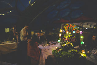 свадьба в оранжерее, вечерние огни