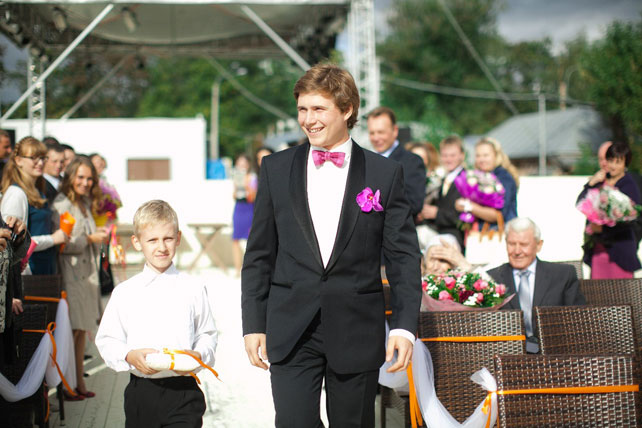 Свадьба в оранжевом цвете, церемония