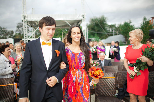 Свадьба в оранжевом цвете, церемония