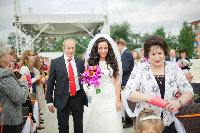 Свадьба в оранжевом цвете, церемония