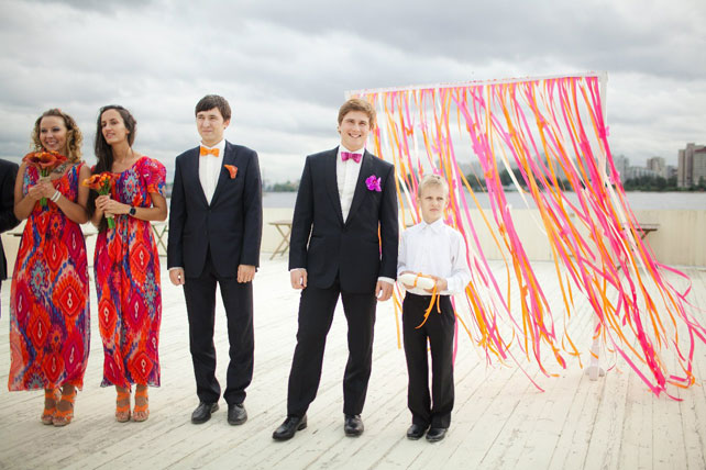 Свадьба в оранжевом цвете, церемония