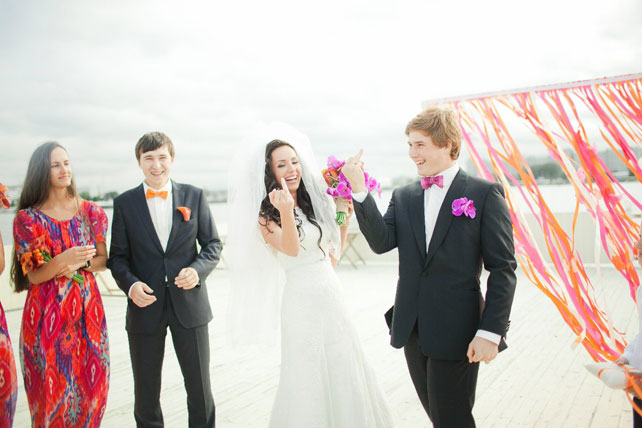 Свадьба в оранжевом цвете, церемония