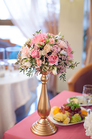 свадьба в пастельных тонах, цветочная композиция