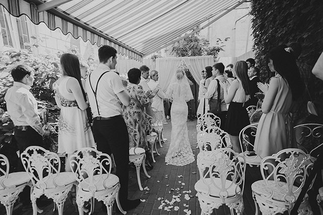 Персиковая свадьба в пастельных тонах, церемония