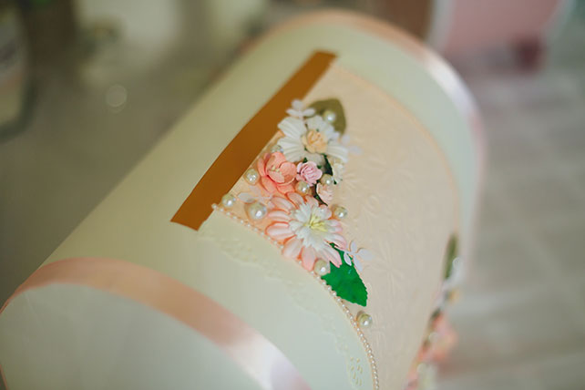 Персиковая свадьба в пастельных тонах, сундучек для денег