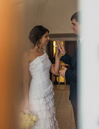 свадьба в Праге, встреча жениха и невесты