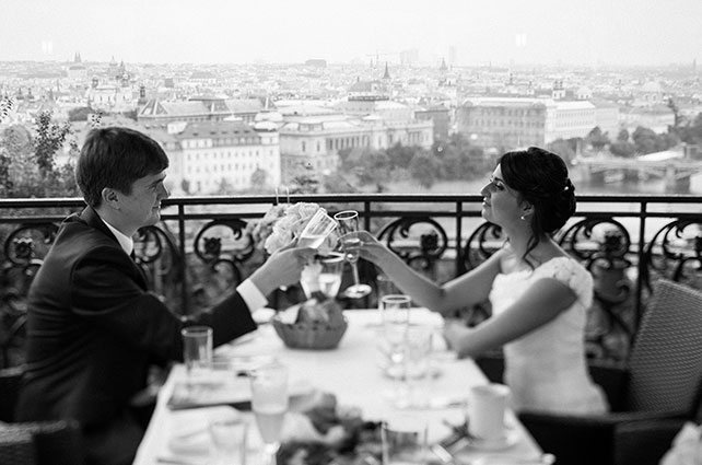 свадьба в Праге, ужин в ресторане