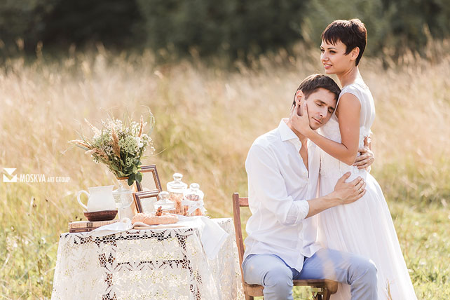 свадьба в разрушенной усадьбе, фотосессия жениха и невесты