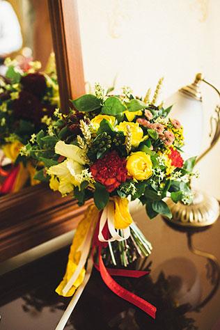 свадьба в русском стиле, букет невесты