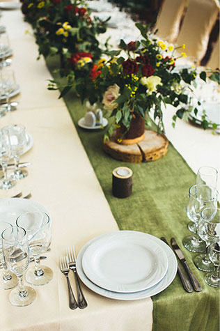 свадьба в русском стиле, декор стола