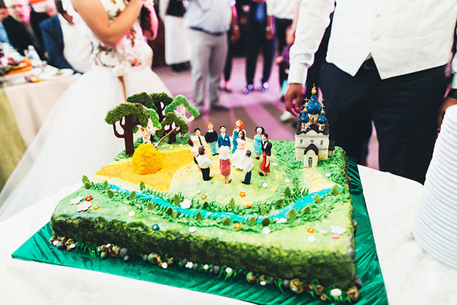 свадьба в русском стиле, торт