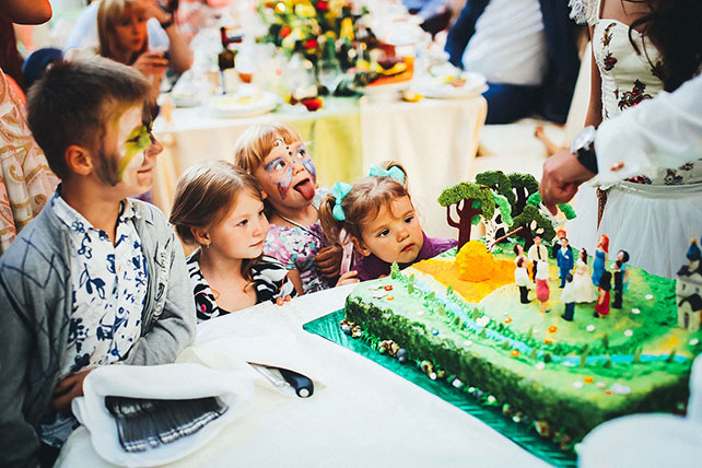 свадьба в русском стиле, торт