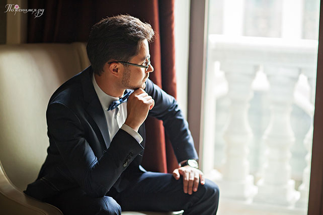 свадьба в синем цвете, образ жениха