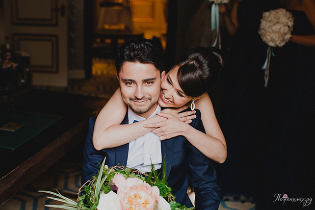 свадьба в синем цвете, жених и невеста