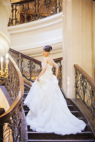 свадьба в синем цвете, образ невесты