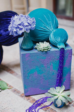 свадьба в синем цвете, декор церемонии