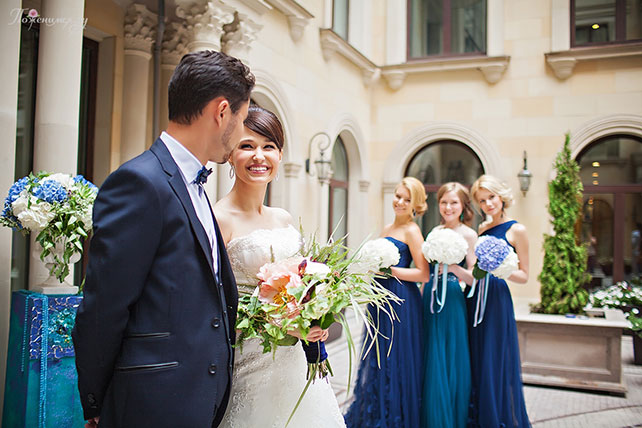 свадьба в синем цвете, церемония