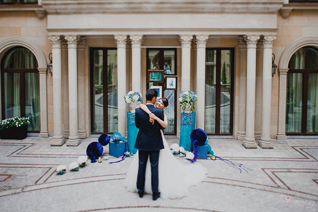свадьба в синем цвете, церемония