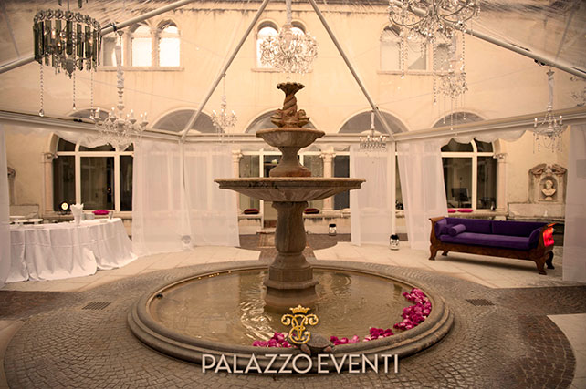 Зажигательная свадьба в стиле Великого Гэтсби, место торжества, шатер, фонтан