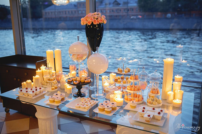 Свадьба в стиле Chanel, сладкий стол
