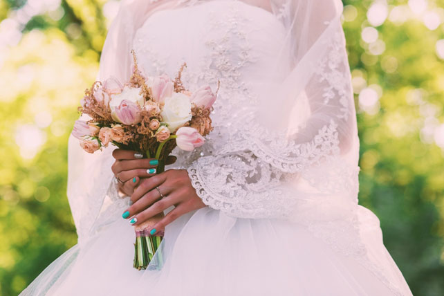 свадьба в стиле эко-рустик с бирюзовыми акцентами, букт невесты