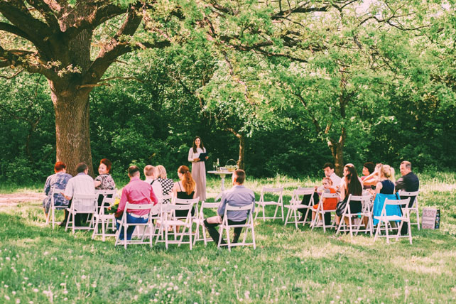 свадьба в стиле эко-рустик с бирюзовыми акцентами, место церемонии