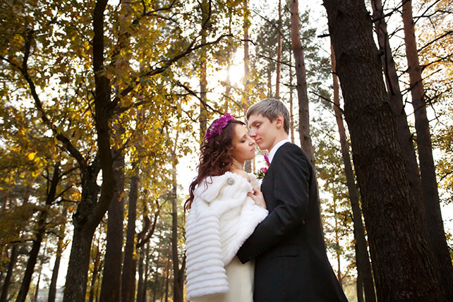 свадьба в стиле Оскар, свадебная фотосессия в лесу