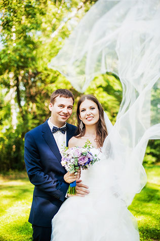 свадьба в стиле поп-арт, жених и невеста