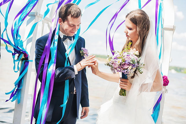 свадьба в стиле поп-арт, церемония