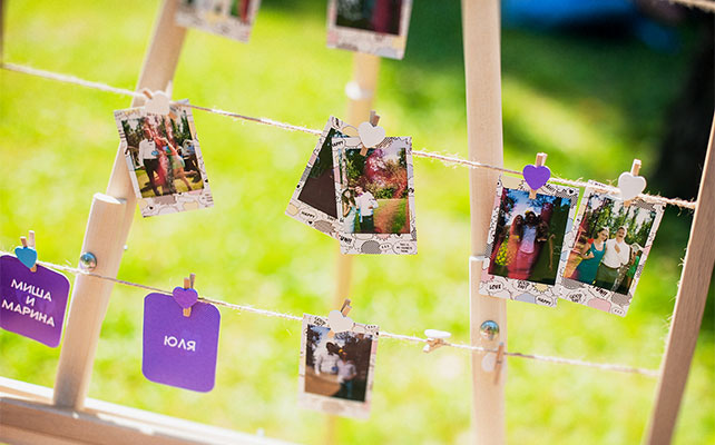 свадьба в стиле поп-арт, фото на полароид