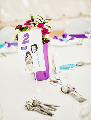 свадьба в стиле поп-арт, номер стола