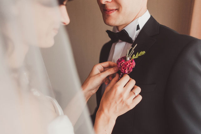 свадьба в стиле прованс, бутоньерка жениха