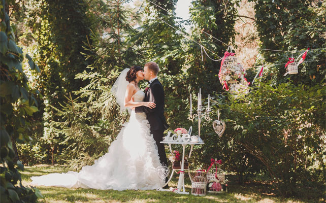 свадьба в стиле прованс, жених и невеста