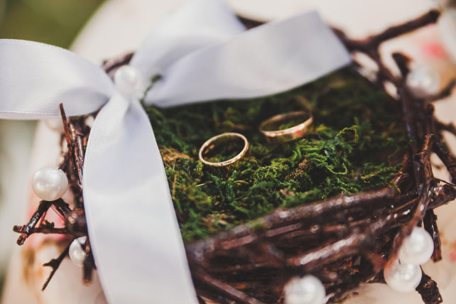 свадьба в стиле прованс, подушечка для колец