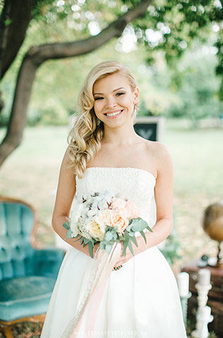 свадьба в стиле путешествия, образ невесты