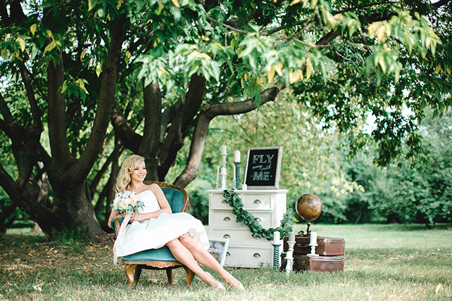 свадьба в стиле путешествия, образ невесты