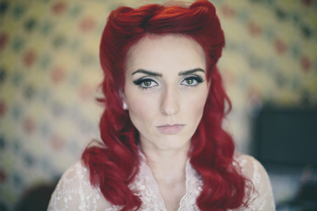 Свадьба в стиле ретро-рок, образ невесты