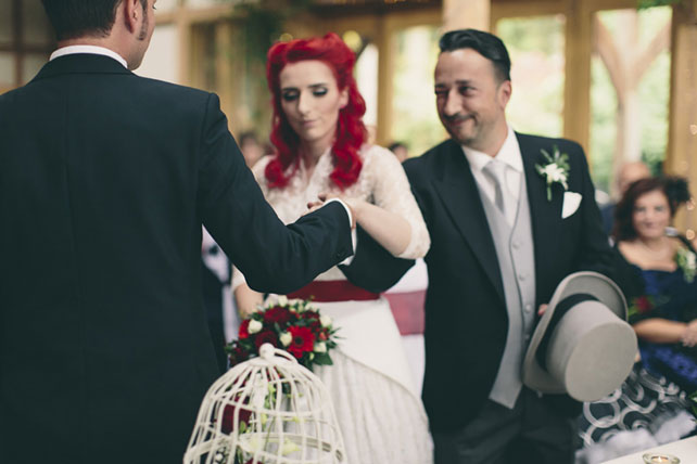 Свадьба в стиле ретро-рок, церемония