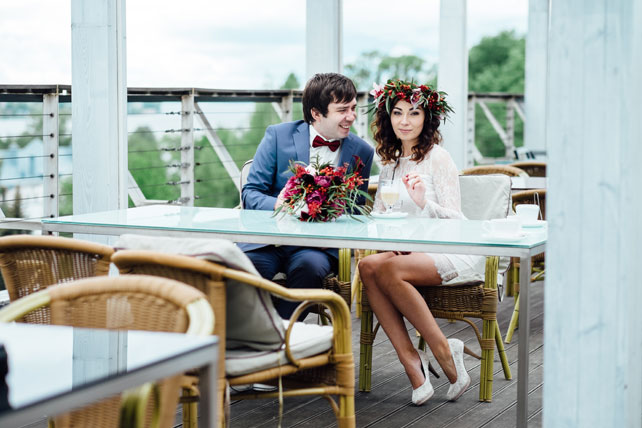 Свадьба в цвете бордо, свадебная фотосессия