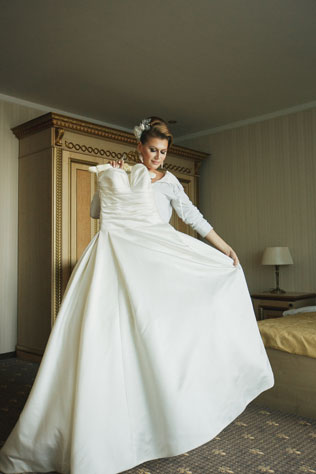 свадьба в яхт-клубе, платье невесты