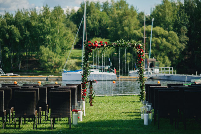свадьба в яхт-клубе, свадебная арка