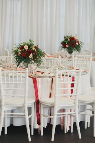 свадьба в яхт-клубе, декор столов