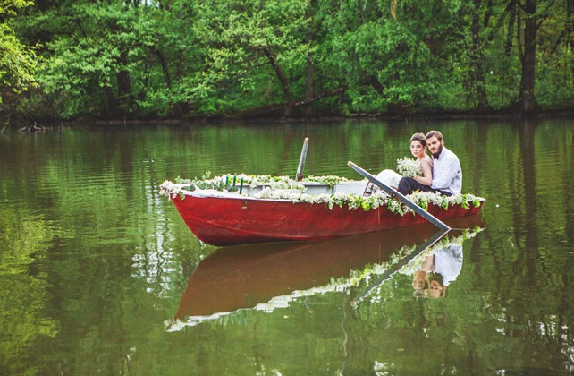 Свадебная прогулка на лодке, приглашения