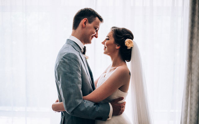 свадьба в бирюзовом цвете, жених и невеста